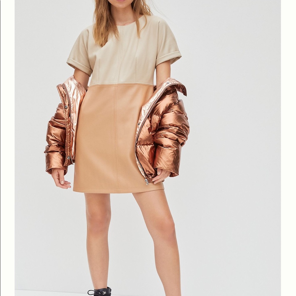 ANTHROPOLOGIE Andrea Faux Leather Mini Dress